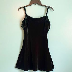 Green Velvet Off the Shoulder Dress